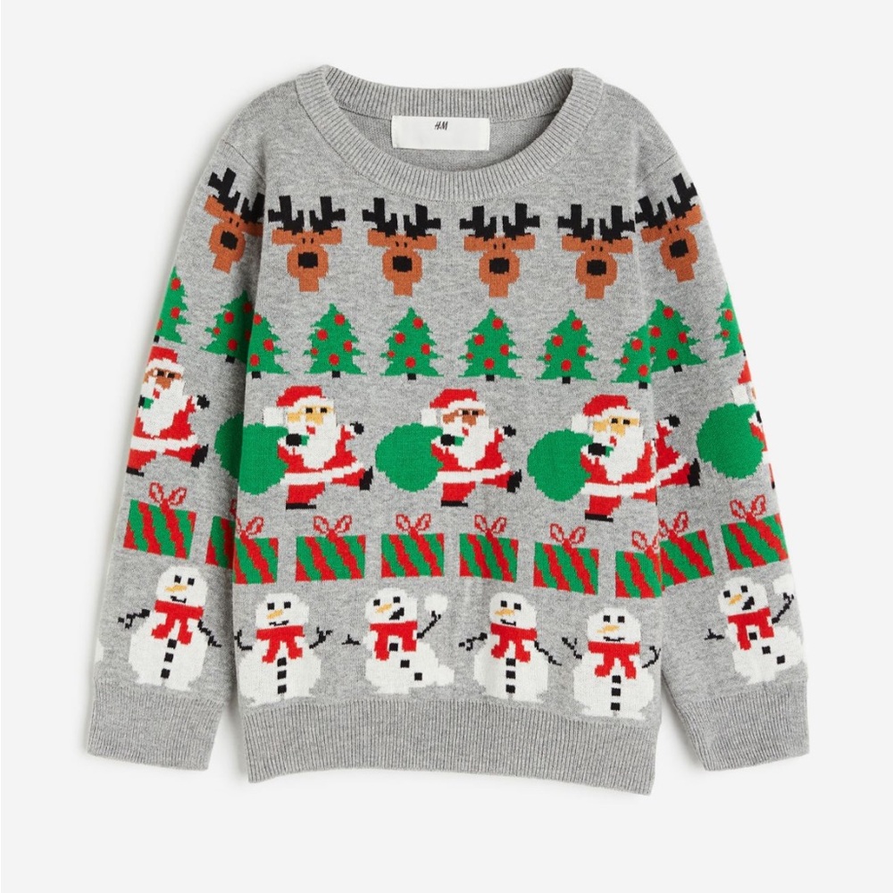 H&M kids jacquered knit Christmas sweater